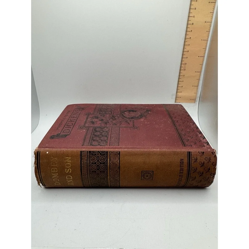 Charles Dickens Household Edition Antique Decorative Cloth Book English 1884